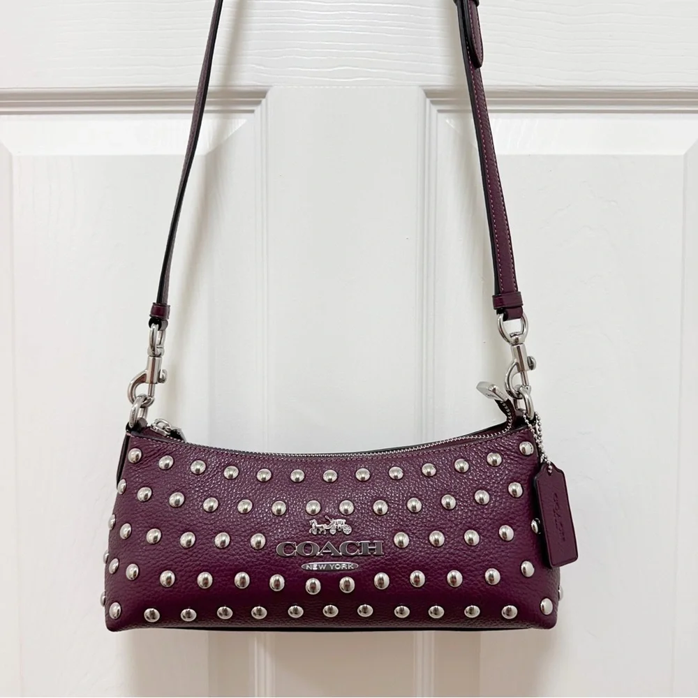 SOLD Coach Charlotte Refined Pebbled Leather Baguette Shoulder Bag - Picture 14 of 16